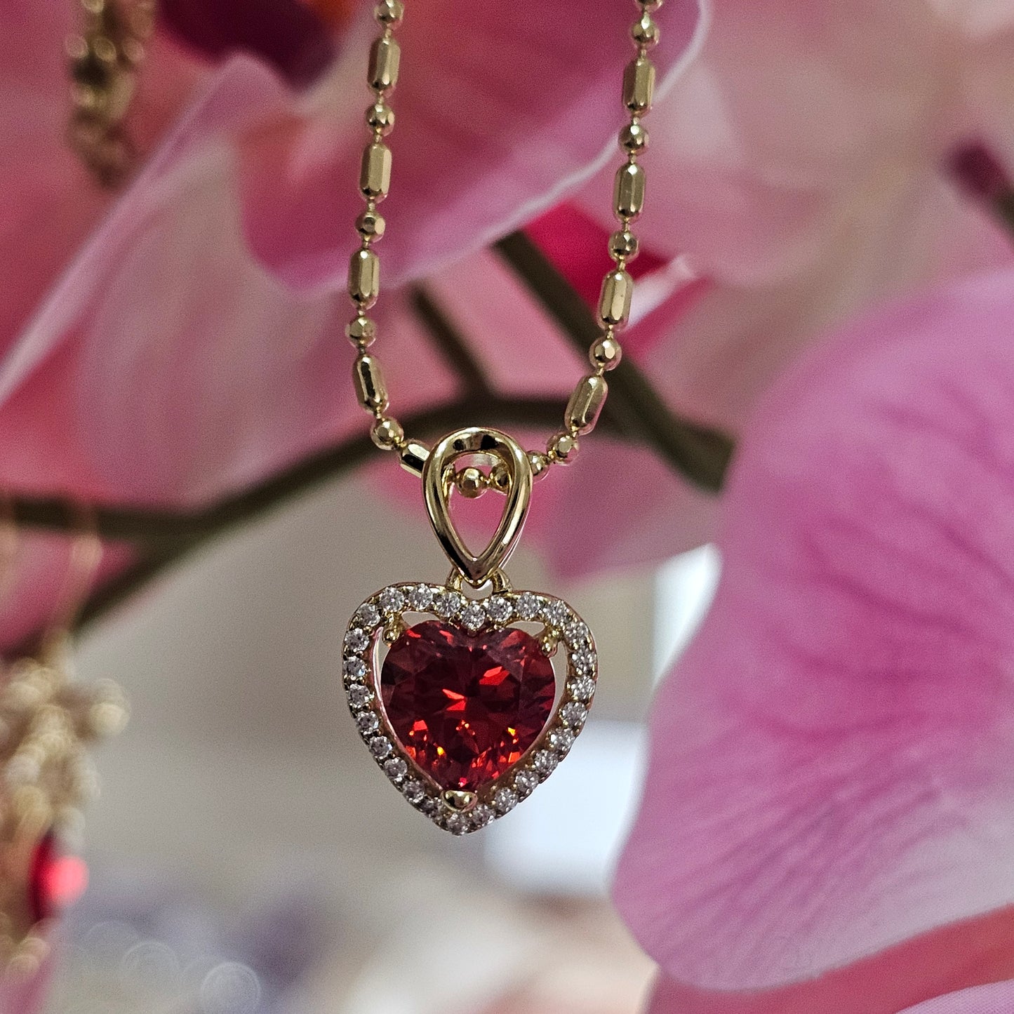 Ruby Heart Necklace