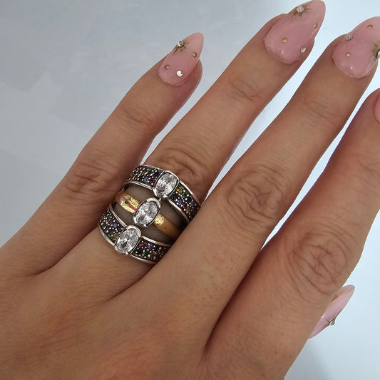 Multi color 3 band Ring