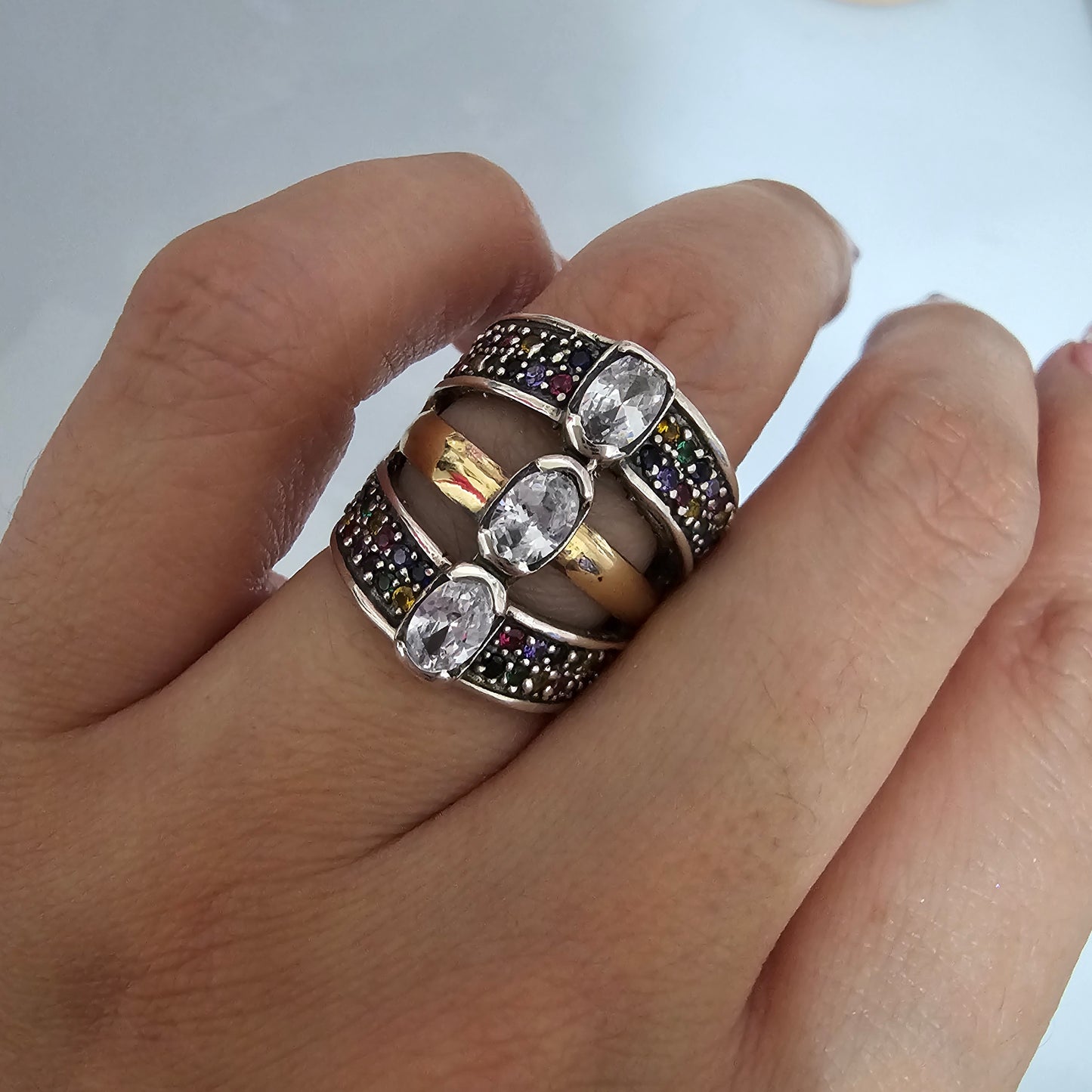 Multi color 3 band Ring