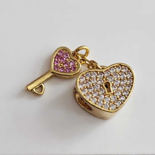 Heart Key charm spacers